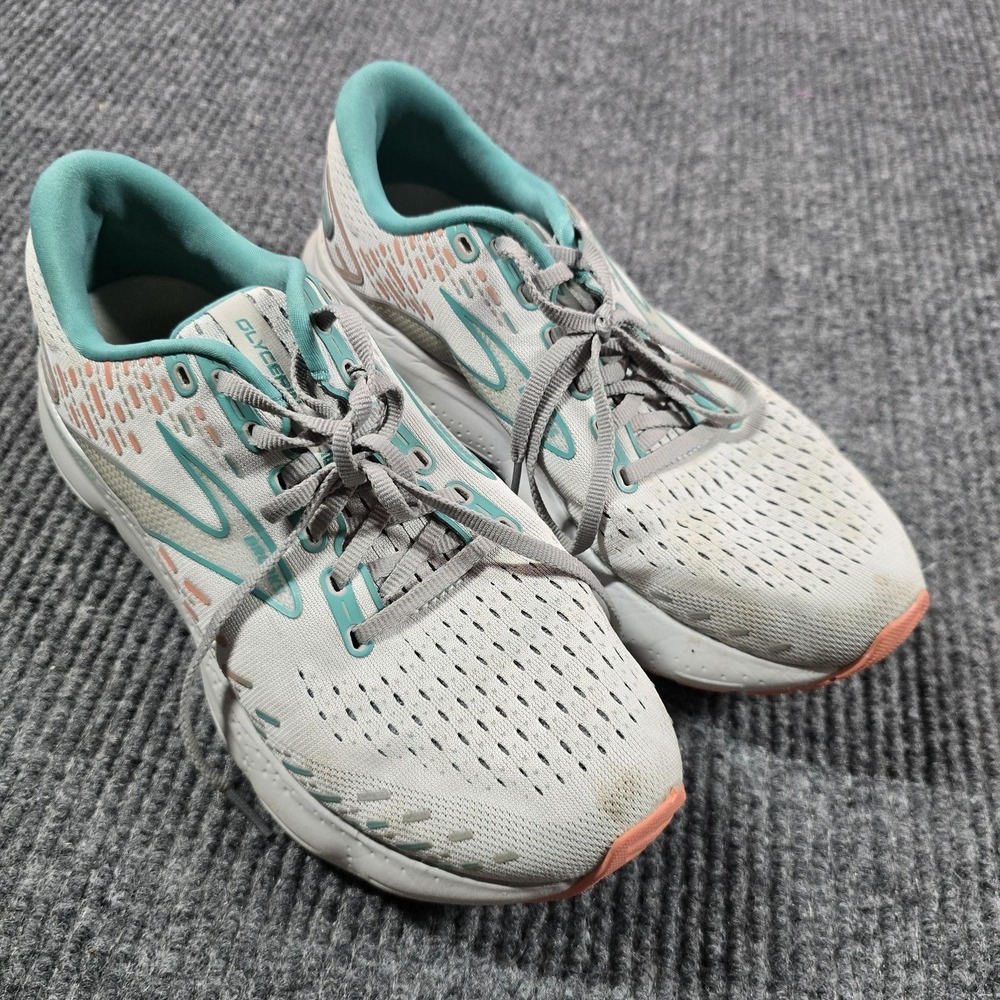 Brooks Glycerin 20 Shoes Womens Size 10 Gray Teal‎ Running Cushioned 1203691B061